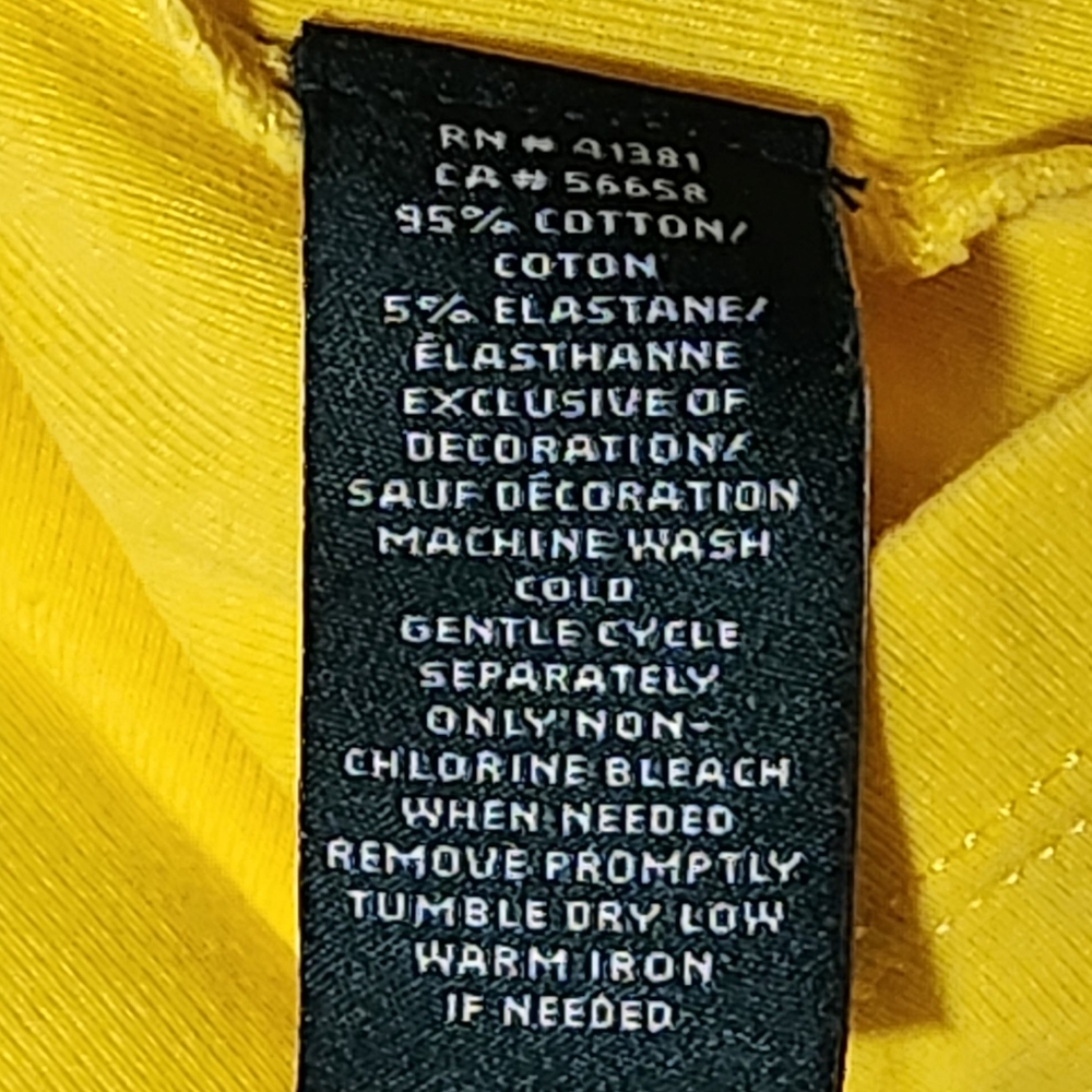Lauren Ralph Lauren Womens Sz PL Yellow Shirt Embroidered Logo Short Sleeve Tee - Picture 7 of 7